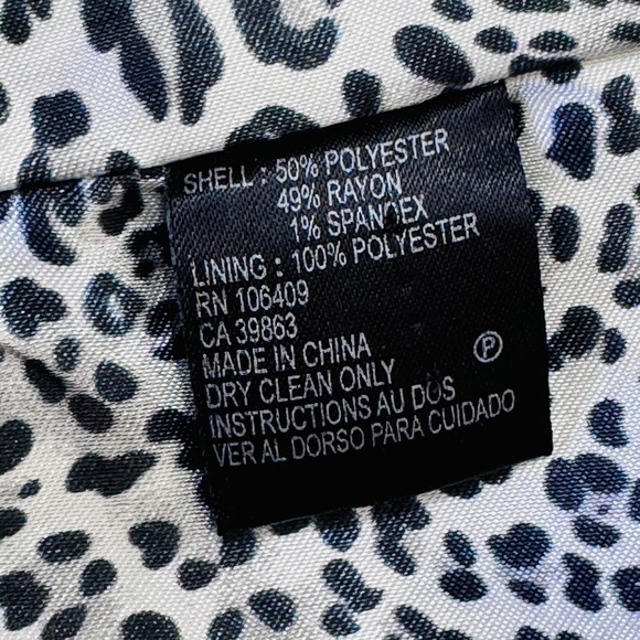 TAHARI Charcoal Gray Blazer With Pockets and Animal Print Lining Size 10p - Picture 9 of 9